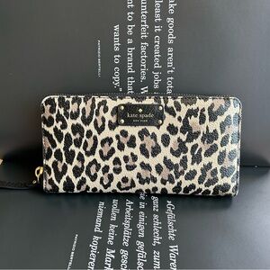 Kate Spade Black and Tan Animal Print Wallet